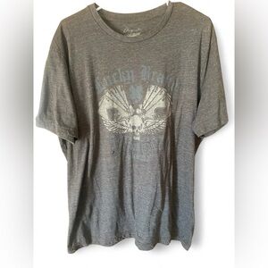 Lucky Brand Men’s XL Graphic Tee Skull‎ Wings Shamrock Gray Short Sleeve T-Shirt